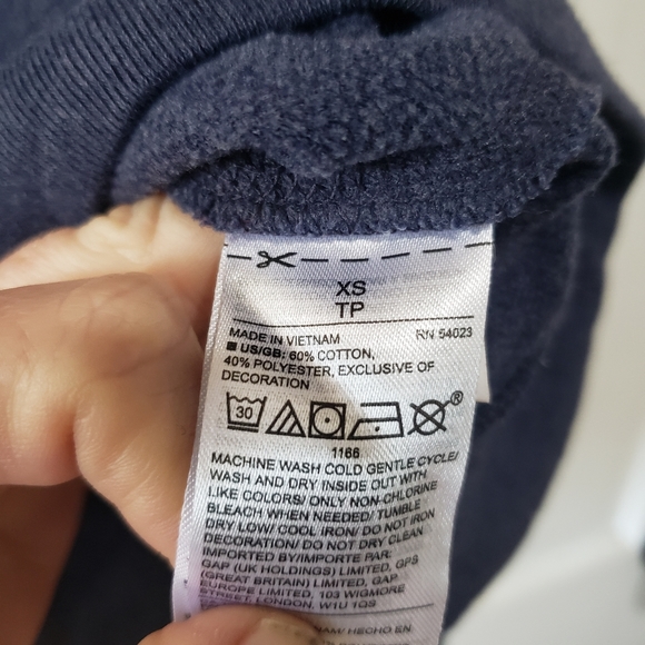 Gap Adorable Flamingo Sweatshirt Pullover XS Heathered Navy Blue - Picture 4 of 6